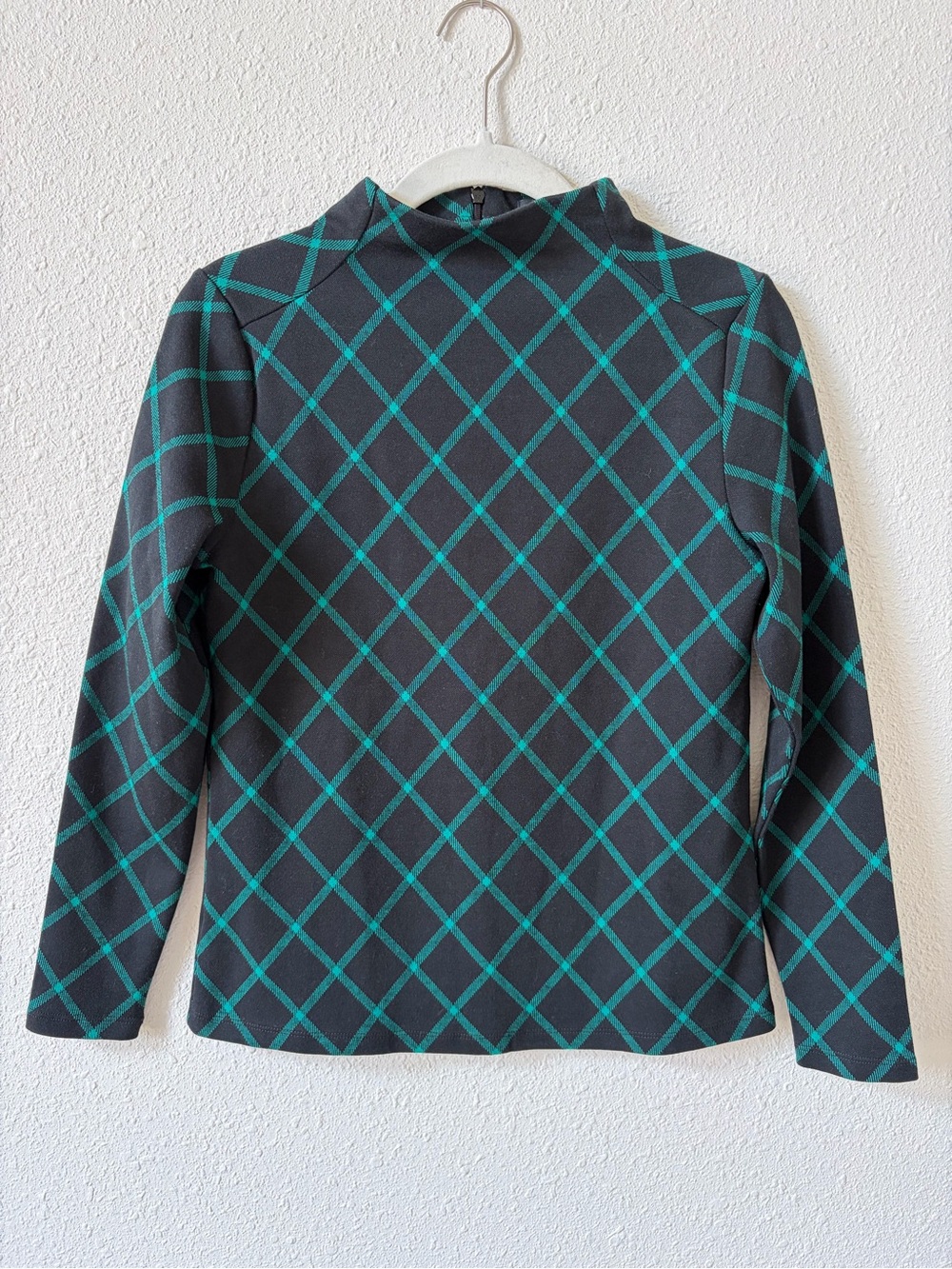 Ann Taylor Windowpane Plaid Top Size XXS Petite Career Holiday Preppy